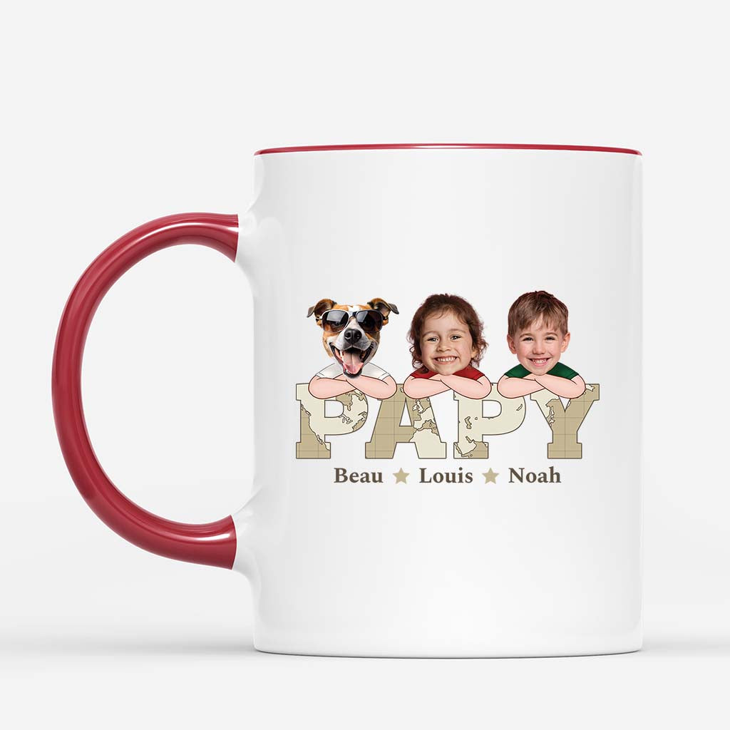 2333MFR2 mug papa ses enfants et ses animaux personnalise