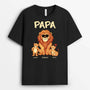 2337AFR1 t shirt papa papy lion bande dessinee personnalise