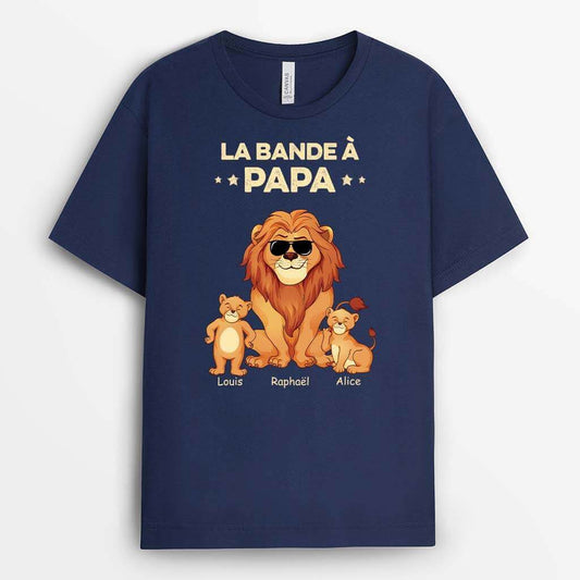 2338AFR1 t shirt la bande a papa papy lion bande dessinee personnalise