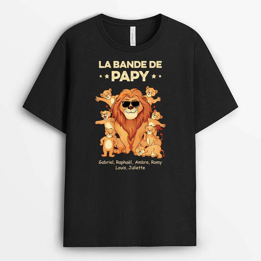 2338AFR1 t shirt la bande a papa papy lion bande dessinee personnalise_2