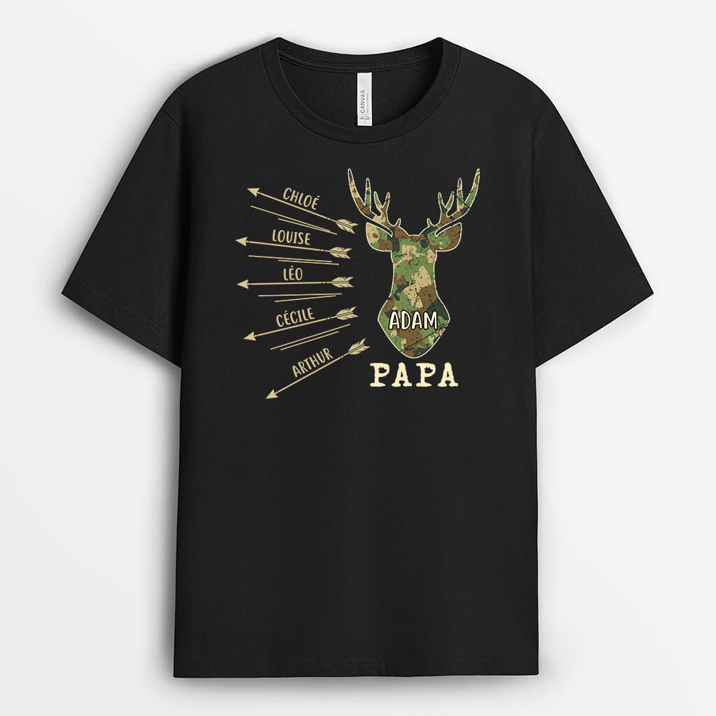 2340AFR1 t shirt papa cerf avec fleches personnalise