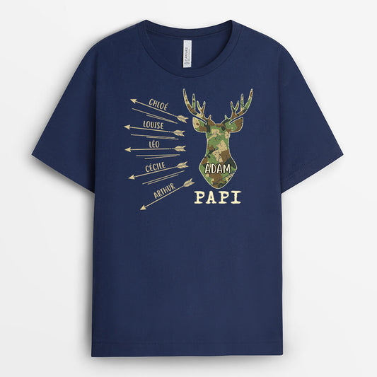 2340AFR2 t shirt papa cerf avec fleches personnalise