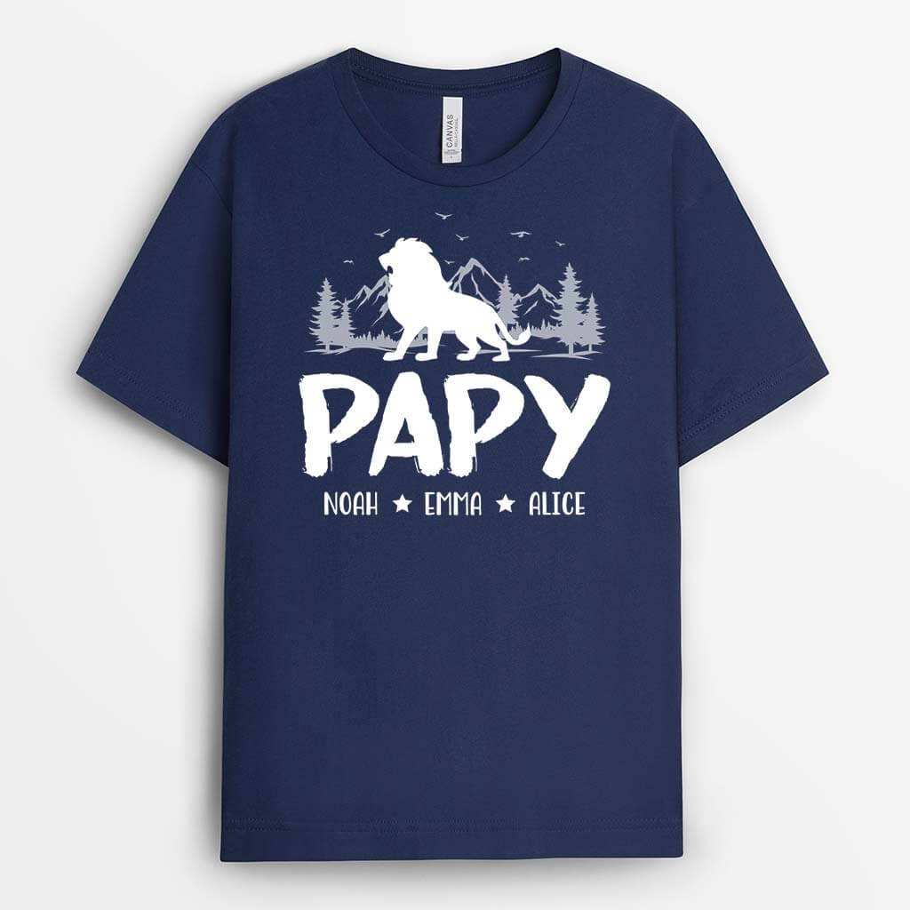 2341AFR2 t shirt papa ours seul version noir et blanc personnalise