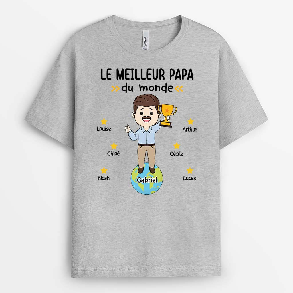 2345AFR2 t shirt meilleur papa papy du monde version bande dessinee personnalise