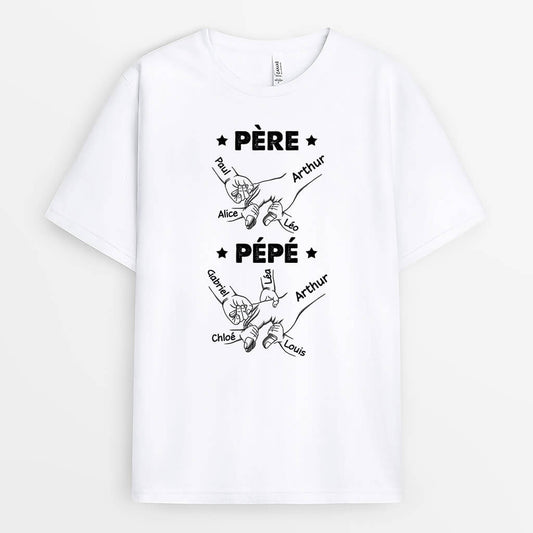 2347AFR1 t shirt papa papy et ses petites etoiles personnalise_2