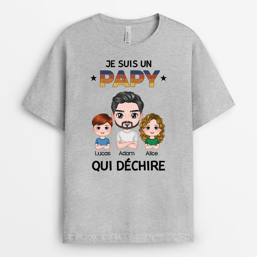 2350AFR2 t shirt je suis un papa qui dechire personnalise