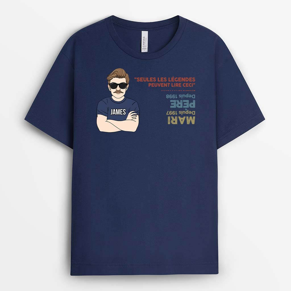 2352AFR2 t shirt seules les legendes peuvent lire ceci personnalise