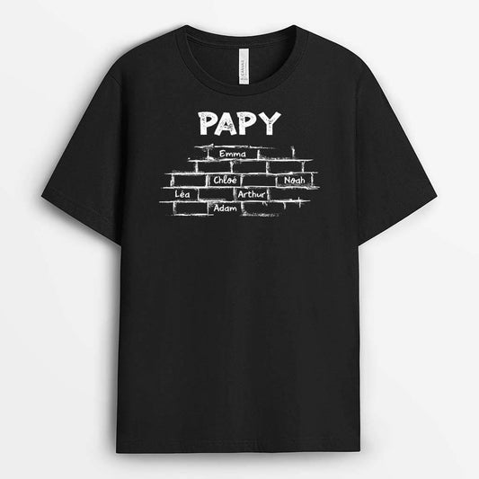 2360AFR1 t shirt papa mur de briques dessine crayon personnalise