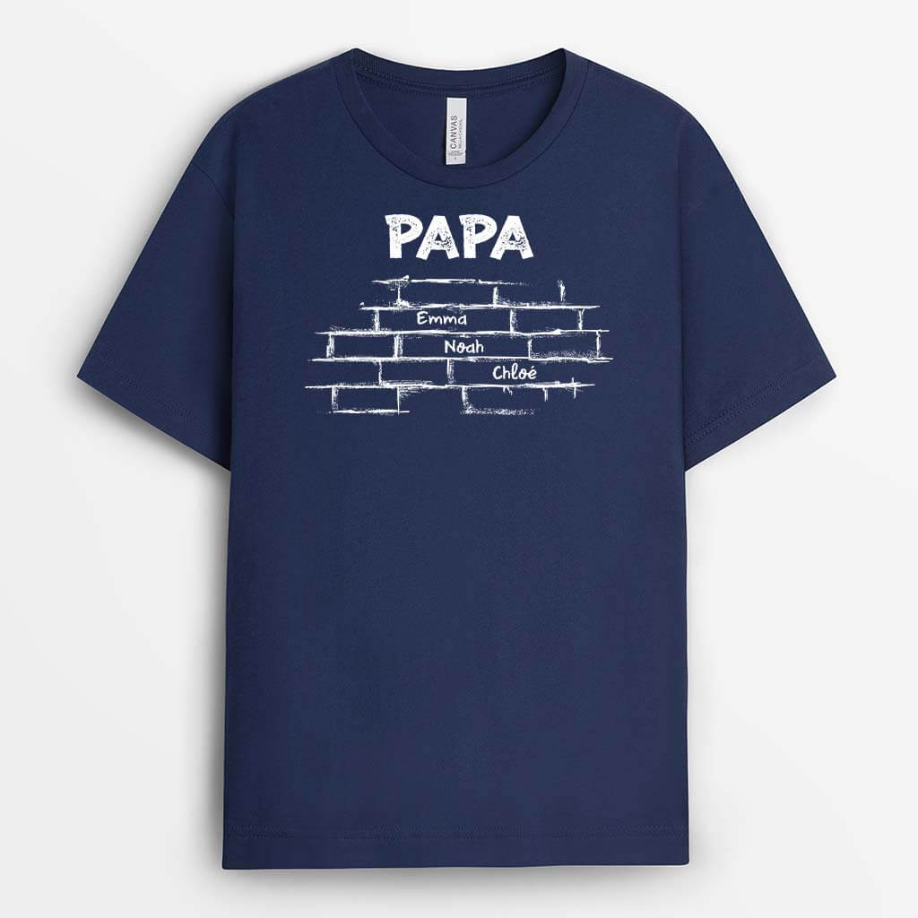 2360AFR2 t shirt papa mur de briques dessine crayon personnalise