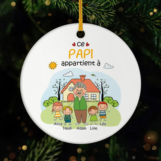 2361OFR1 ornement noel ceramique personnalise ce papy cette mamie appartient a 2361o6l5b