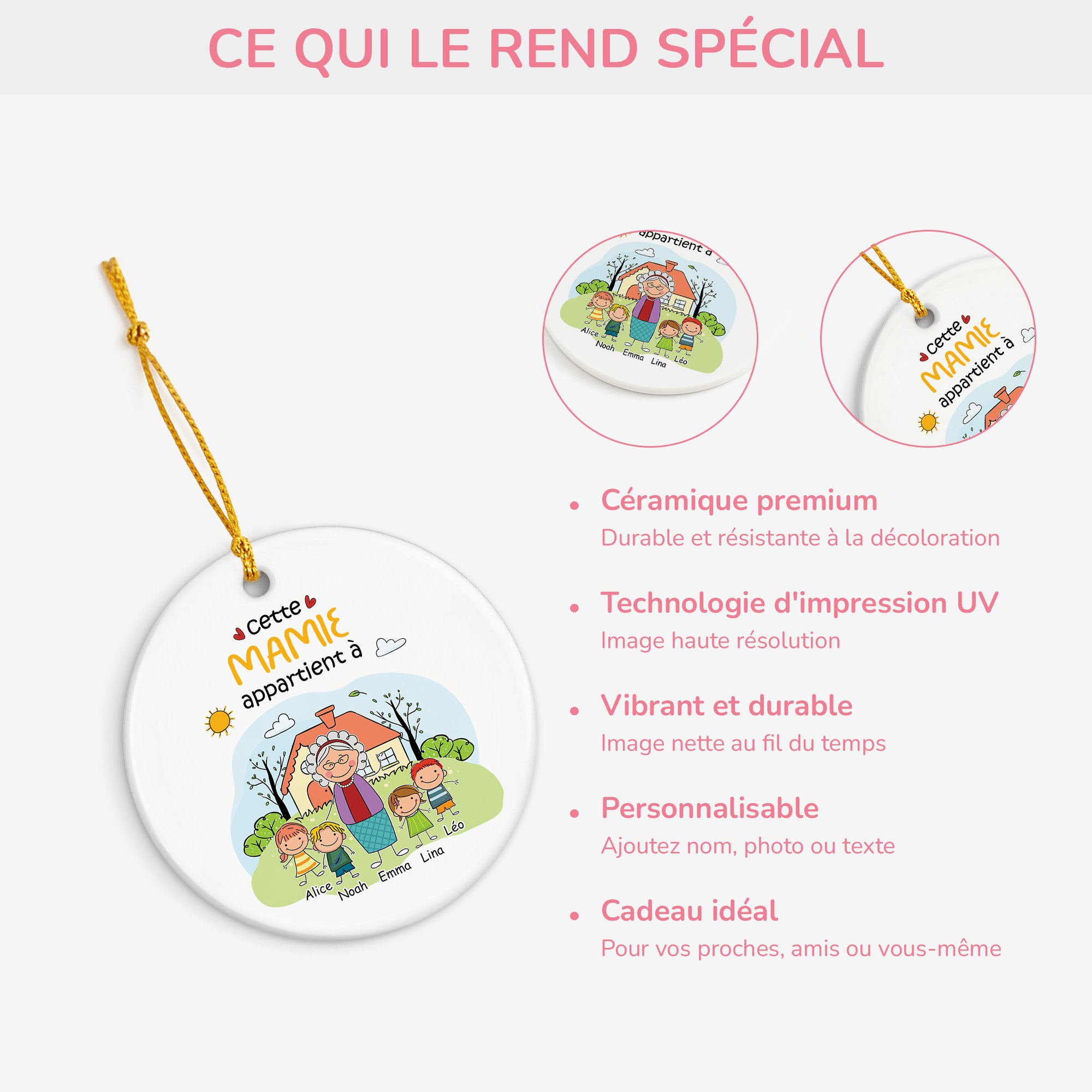 2361OFR4 ornement noel ceramique personnalise ce papy cette mamie appartient a 2361o6l5b