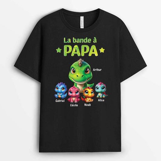 2362AFR1 t shirt la bande a papa papy dinosaures 3d personnalise