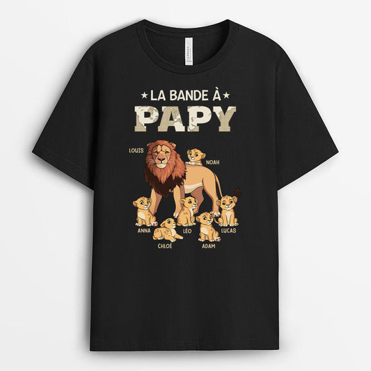 2366AFR1 t shirt la bande a papa papy lion version carte personnalise_2_5ecc1652 c452 4db2 8645 b7d970ced16f