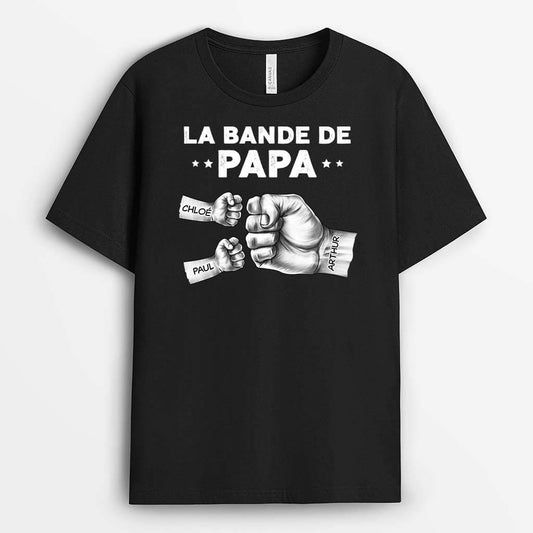 2368FR1 t shirt la bande a papa avec bosses de poing monochrome personnalise