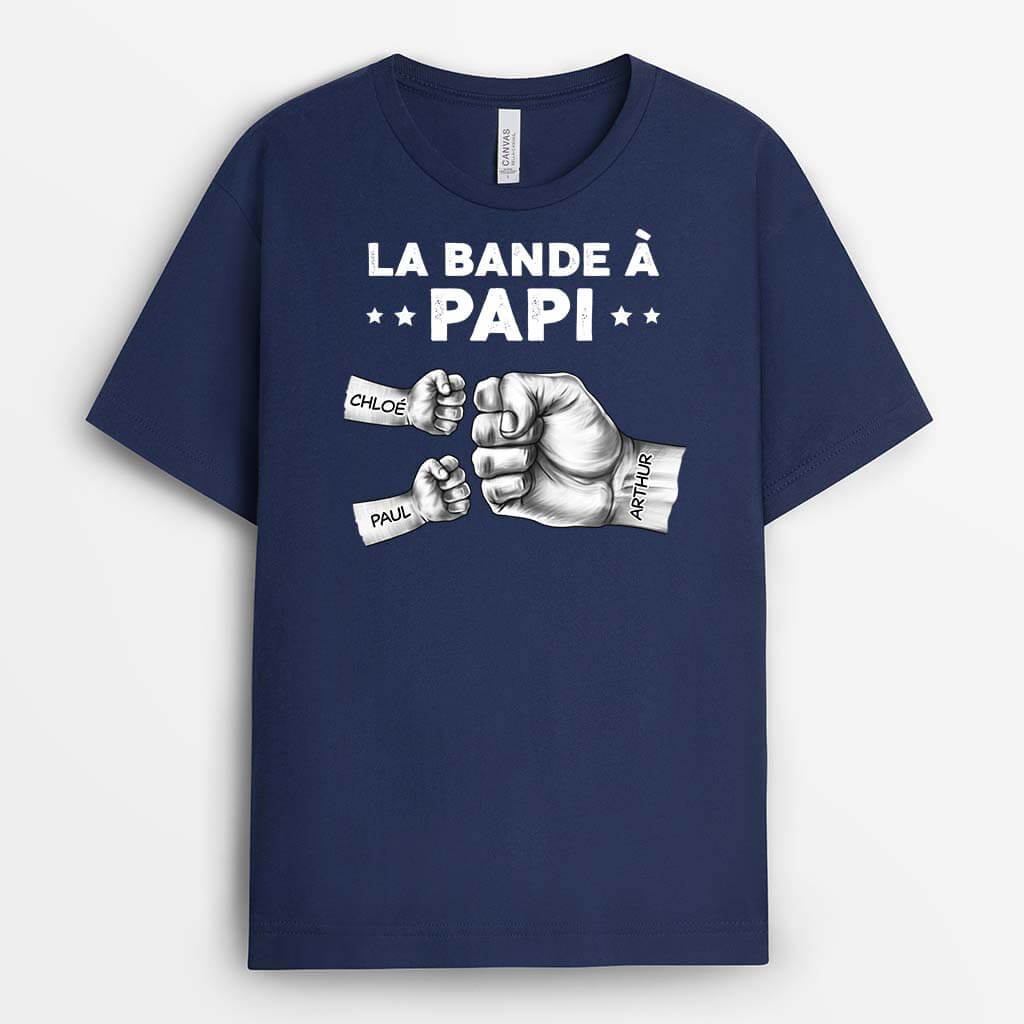 2368FR2 t shirt la bande a papa avec bosses de poing monochrome personnalise