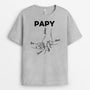 2369AFR1 t shirt papa papy et ses enfants tenant les mains personnalise