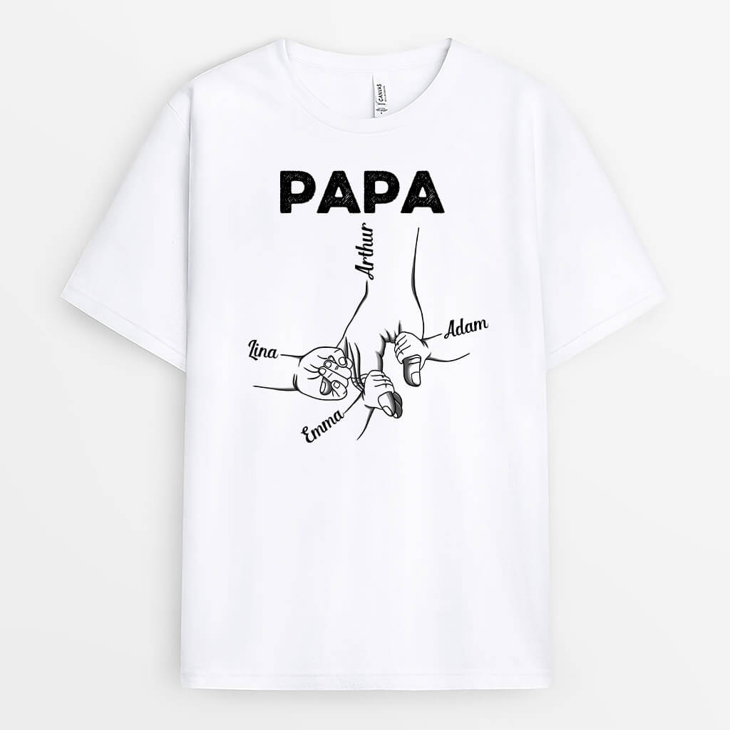 2369AFR1 t shirt papa papy et ses enfants tenant les mains personnalise_2