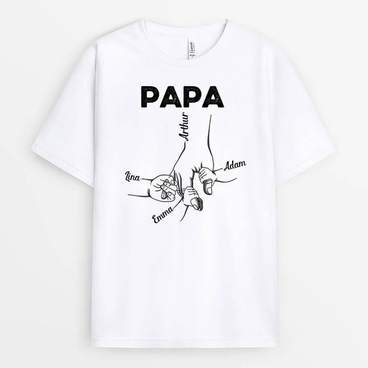 2369AFR1 t shirt papa papy et ses enfants tenant les mains personnalise_2