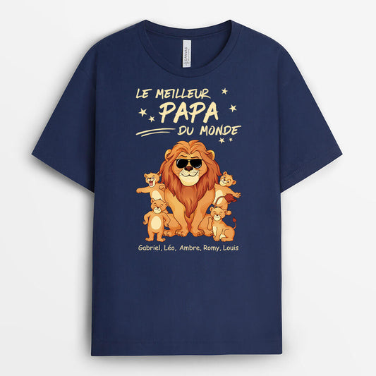 2372AFR1 t shirt meilleur papa lion de tous les temps personnalise_2