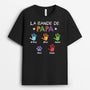 2373AFR1 t shirt la bande a papa avec empreintes colorees personnalise