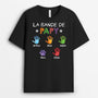 2373AFR3 t shirt la bande a papa avec empreintes colorees personnalise