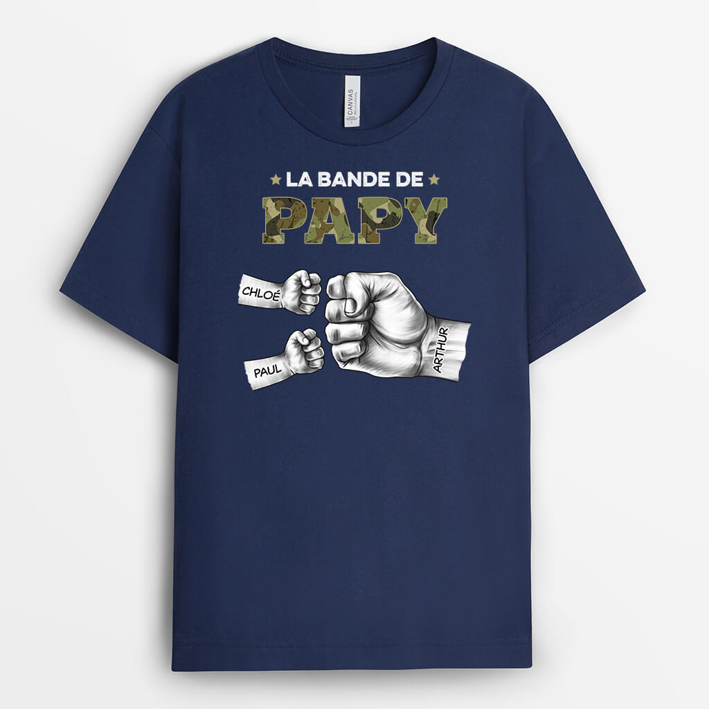 2375AFR2 t shirt la bande a papa bosses de poing militaire personnalise