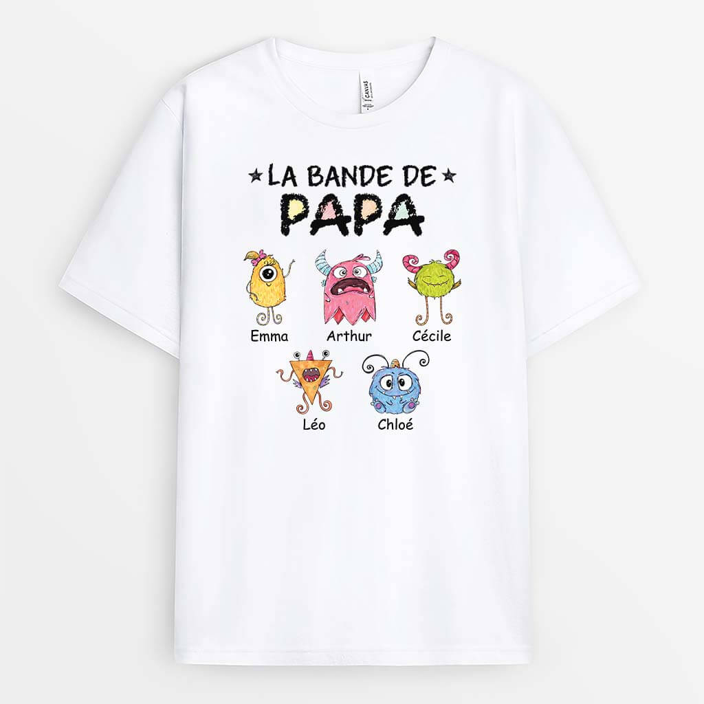 2380AFR1 t shirt la bande a papa papy monstre dessin personnalise