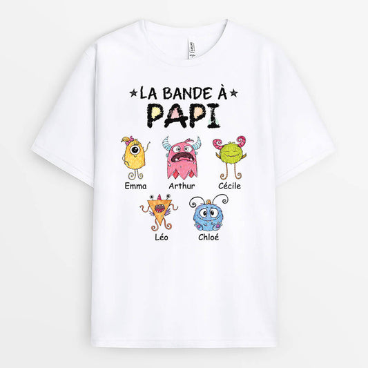 2380AFR3 t shirt la bande a papa papy monstre dessin personnalise_1