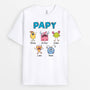 2381AFR3 t shirt papa papy monstres dessin personnalise