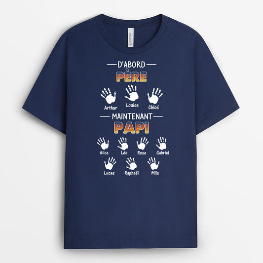 2384AFR2 t shirt premier papa maintenant papy personnalise