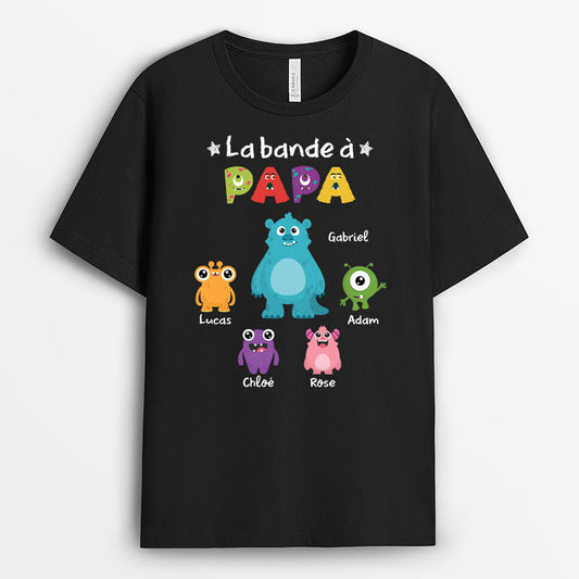 2387AFR1 t shirt la bande a papa papy monstres mignons personnalise