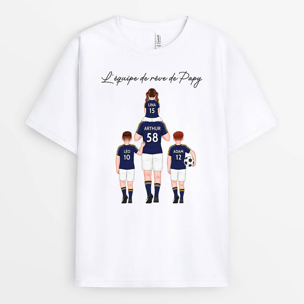 2388AFR1 t shirt lequipe de reve de papa personnalise