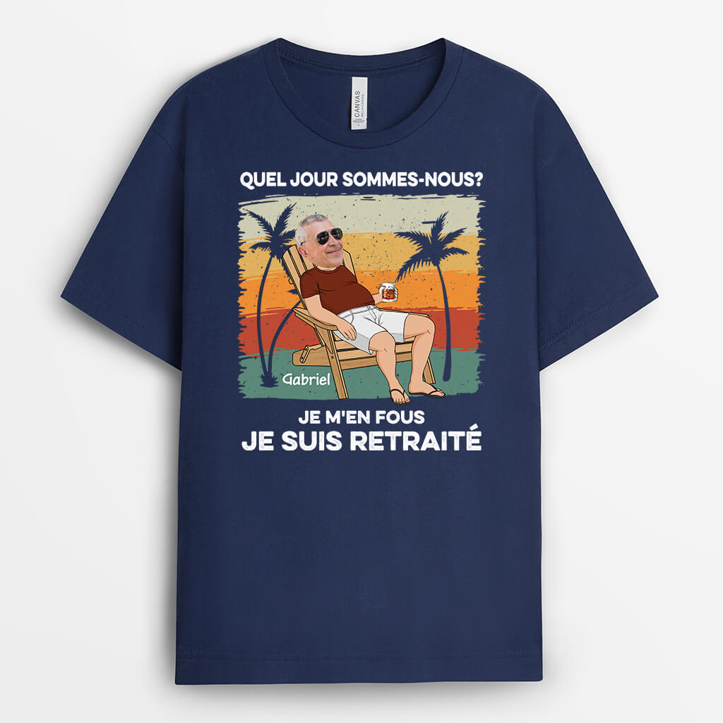 2392AFR2 t shirt quel jour est aujourdhui peu importe avec visage personnalise