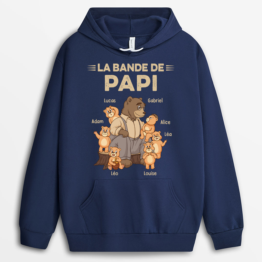 2393HFR2 sweat a capuche personnalise la bande a papa papy ours 2393h6l5b