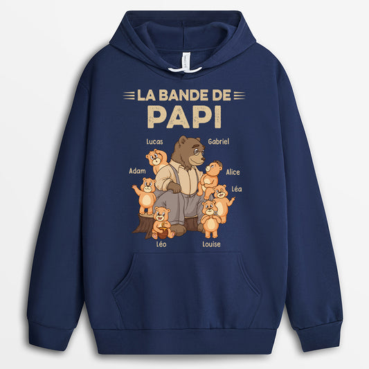 2393HFR2 sweat a capuche personnalise la bande a papa papy ours 2393h6l5b