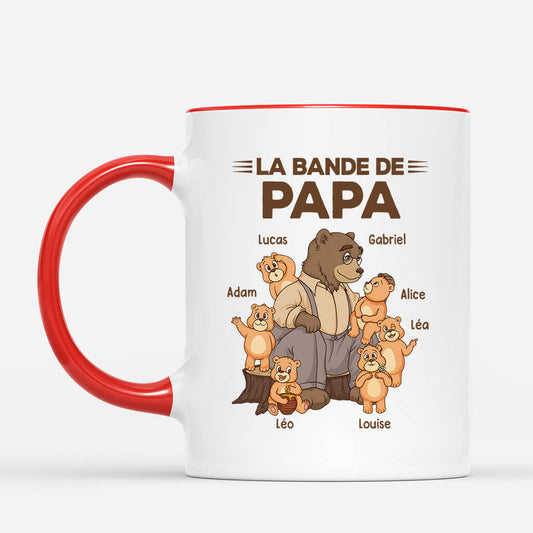 2393MFR2 la bande a papa papy ours avec vetements elegants mug personnalise pour papa papy