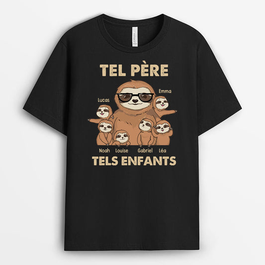 2396AFR1 t shirt tel pere tel fils version paresseux personnalise