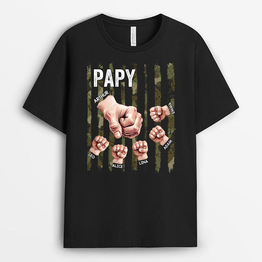 2404AFR1 t shirt papa bosses de poing militaire authentiques personnalise