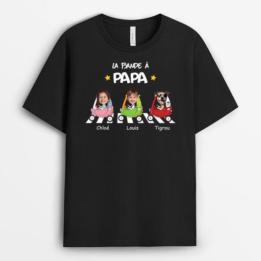 2406AFR1 t shirt la bande a papa papy visages avec vehicules personnalise