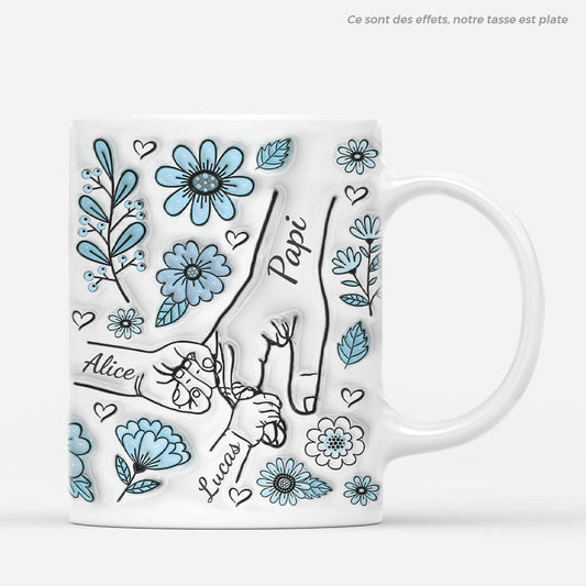 2408MFR1 papy tenant les mains avec fleurs bleues 3d mug personnalise pour papy_ca7f36c1 2b9e 46ea 9962 da8baf2d282d