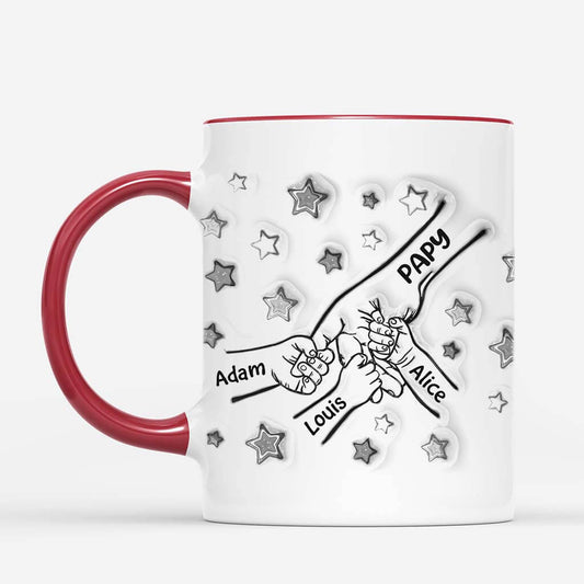 2410MFR1 mug papa tenant les mains monochrome personnalise_2