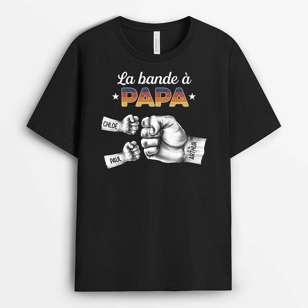 2417FR1 t shirt la bande a papa colore avec bosses de poing authentiques personnalise