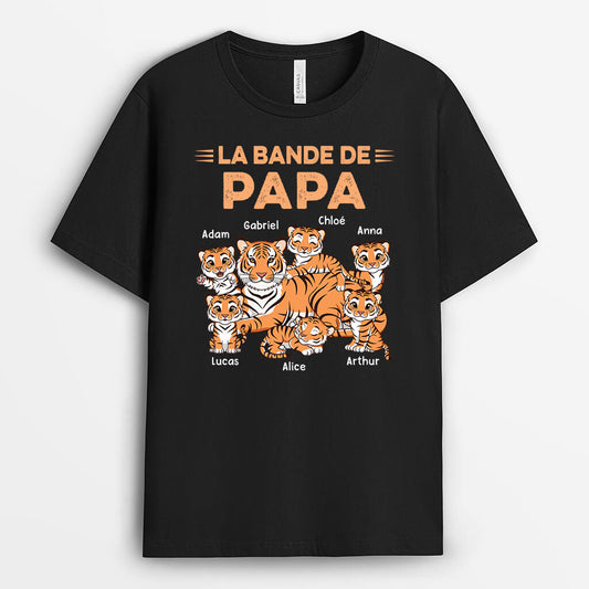 2422AFR1 t shirt la bande a papa tigre mignon personnalise