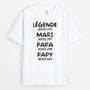 2425AFR1 t shirt legende mari papa papy depuis version crayons de couleurs personnalise