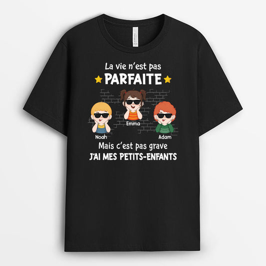 2429AFR1 t shirt la vie nest pas parfaite mais jai mes enfants avec mur de briques personnalise