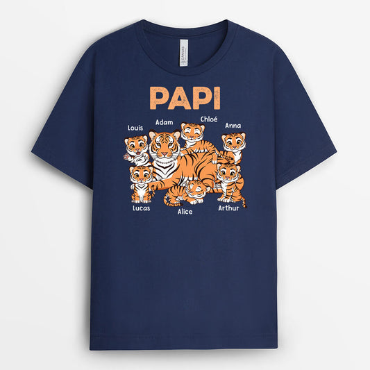 2436AFR2 t shirt papa famille de tigres personnalise