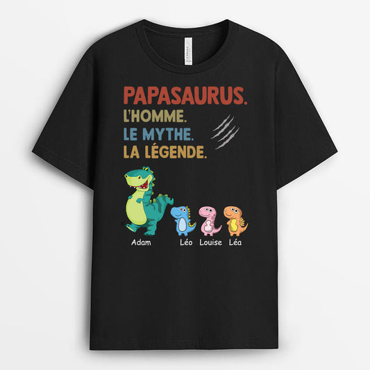 2440AFR1 t shirt papasaurus lhomme le mythe la legende personnalise