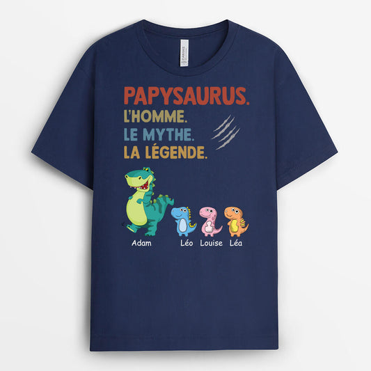 2440AFR2 t shirt papasaurus lhomme le mythe la legende personnalise