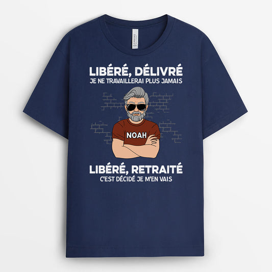 2441AFR2 t shirt libere delivre je ne travaillerai plus jamais mur de briques personnalise