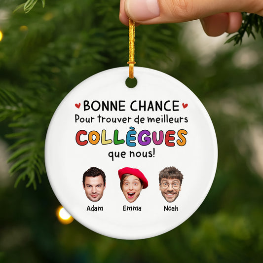 2449OFR2 ornement noel ceramique personnalise avec photo meilleurs collegues que nous 2449o8l5o